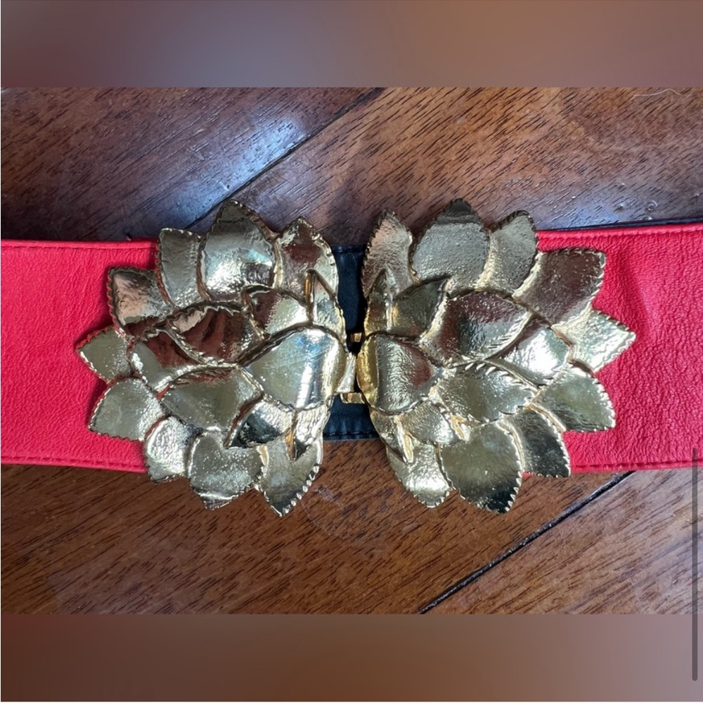 Raina Red Leather Belt - Picture 7 of 9